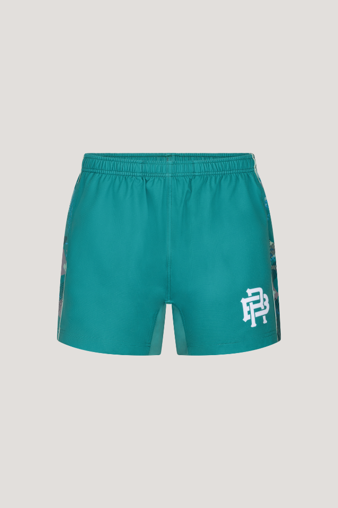 FULL CAM RUGBY SHORTS - GREEN & BLUE
