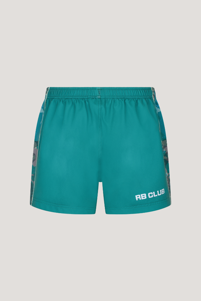 FULL CAM RUGBY SHORTS - GREEN & BLUE