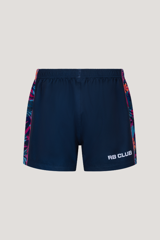 BOOZY BLUE RUGBY SHORTS - BLUE & ORANGE