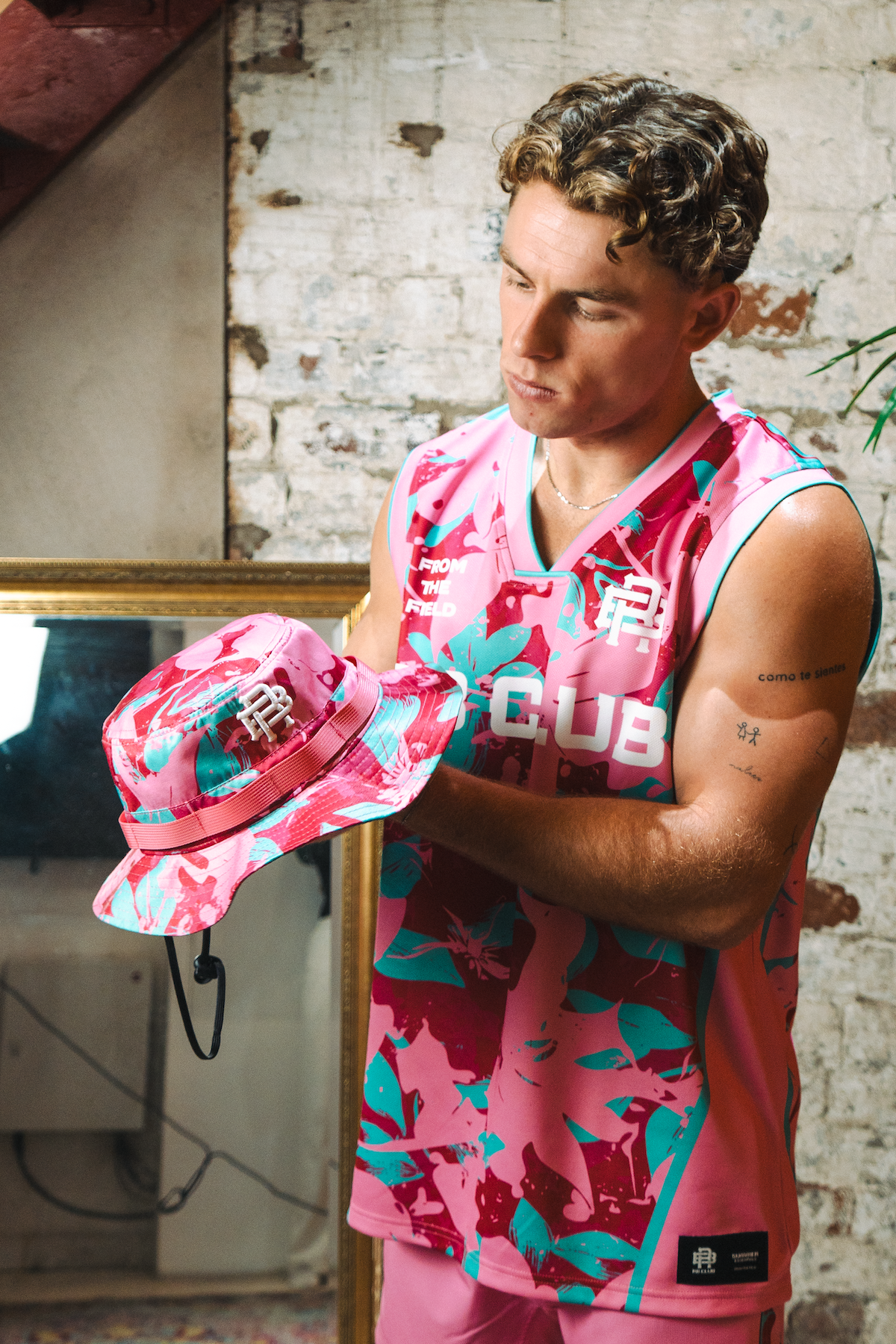 FLAMINGO SPRING BOONIE - PINK & BLUE