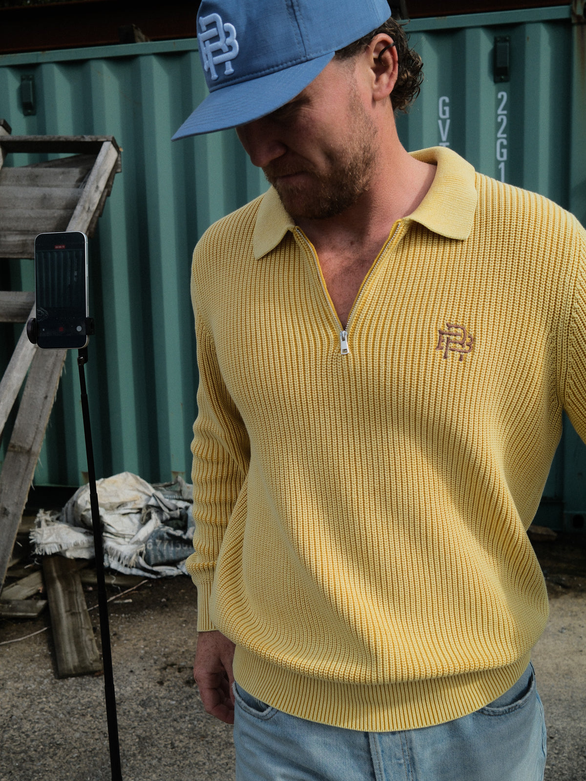 FISHERMAN 1/4 ZIP - ACID YELLOW