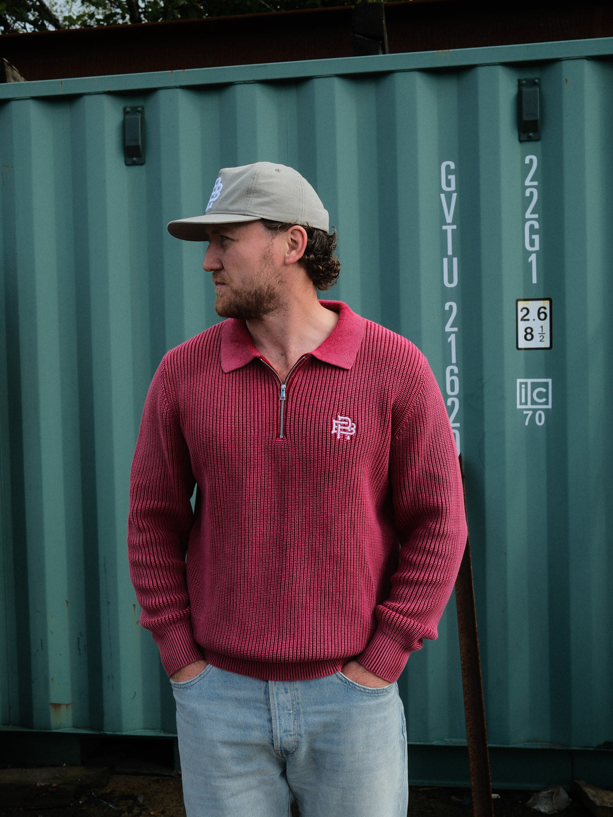 FISHERMAN 1/4 ZIP - ACID RED