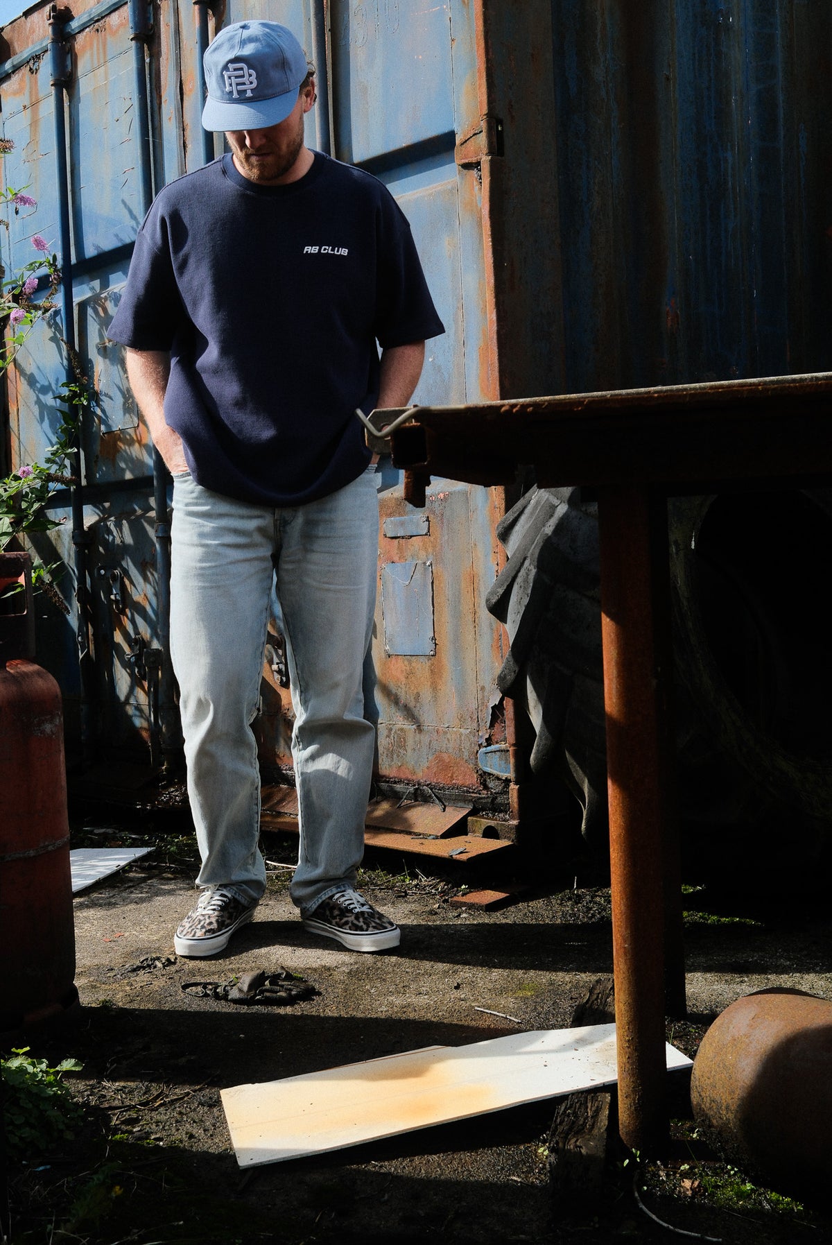 WAFFLE TEE - NAVY