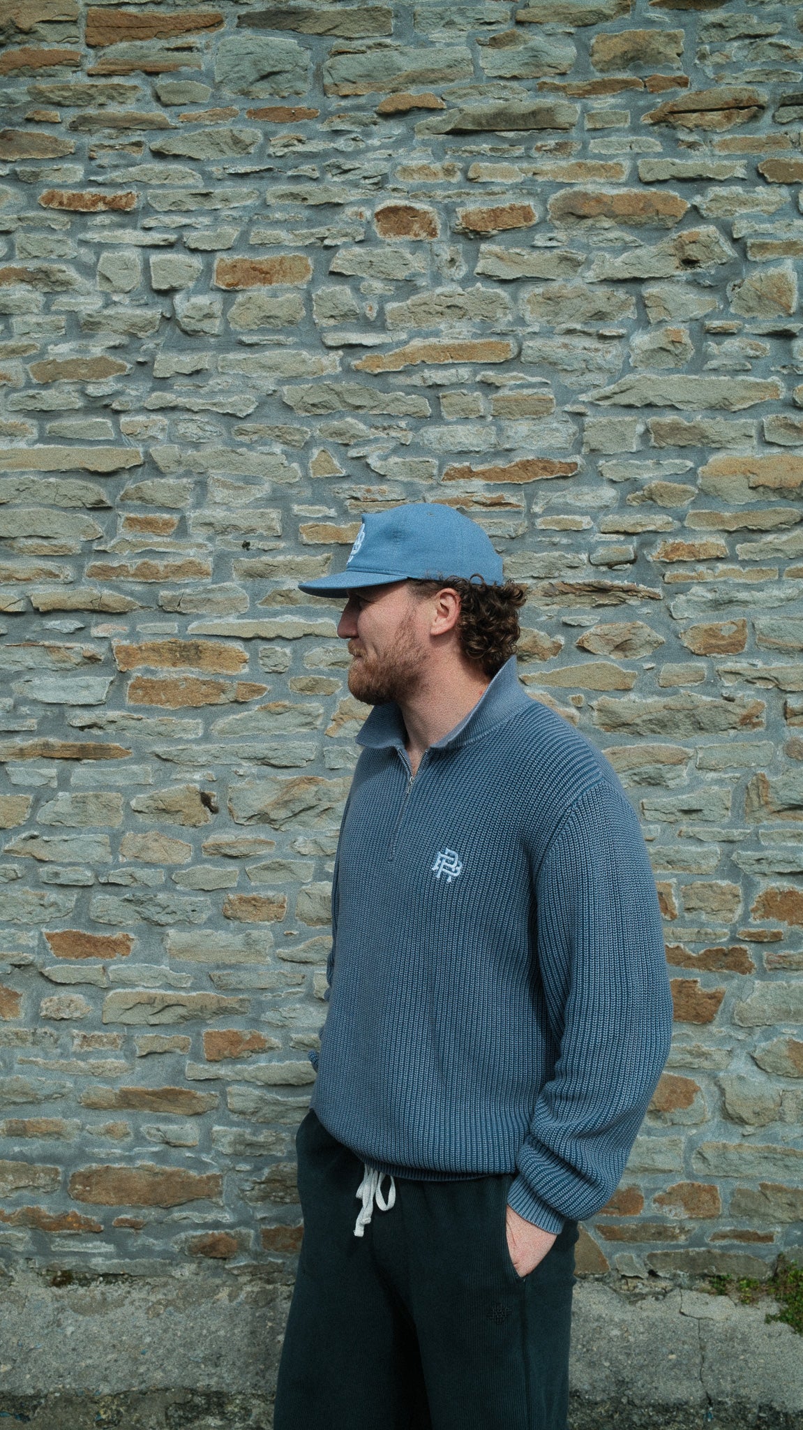 FISHERMAN 1/4 ZIP - ACID BLUE