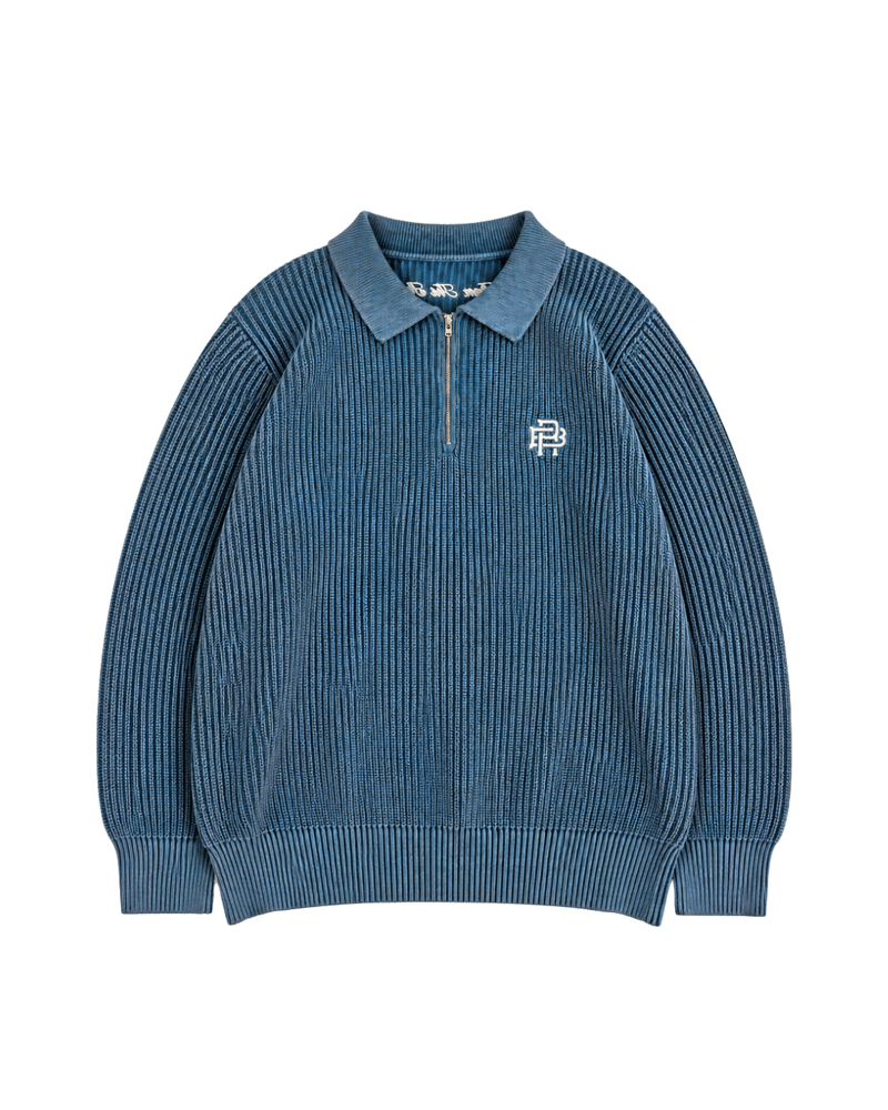 FISHERMAN 1/4 ZIP - ACID BLUE