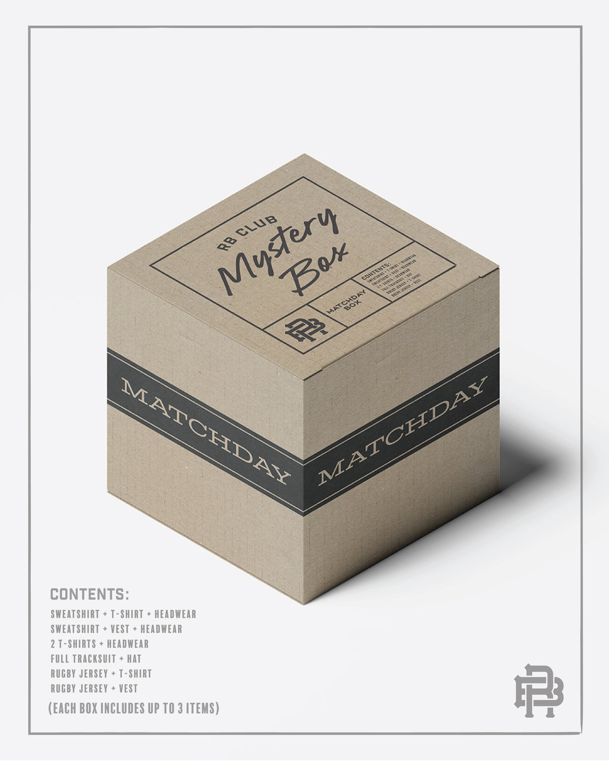 RB Club Matchday Mystery Box with up to three rugby-inspired streetwear items
