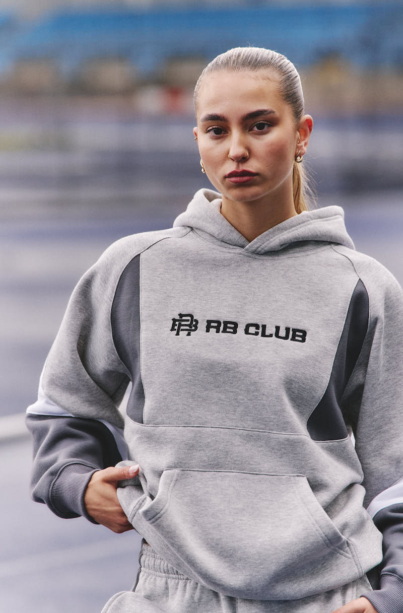 CLUBRA HOODIE - GREY & WHITE WOMENS