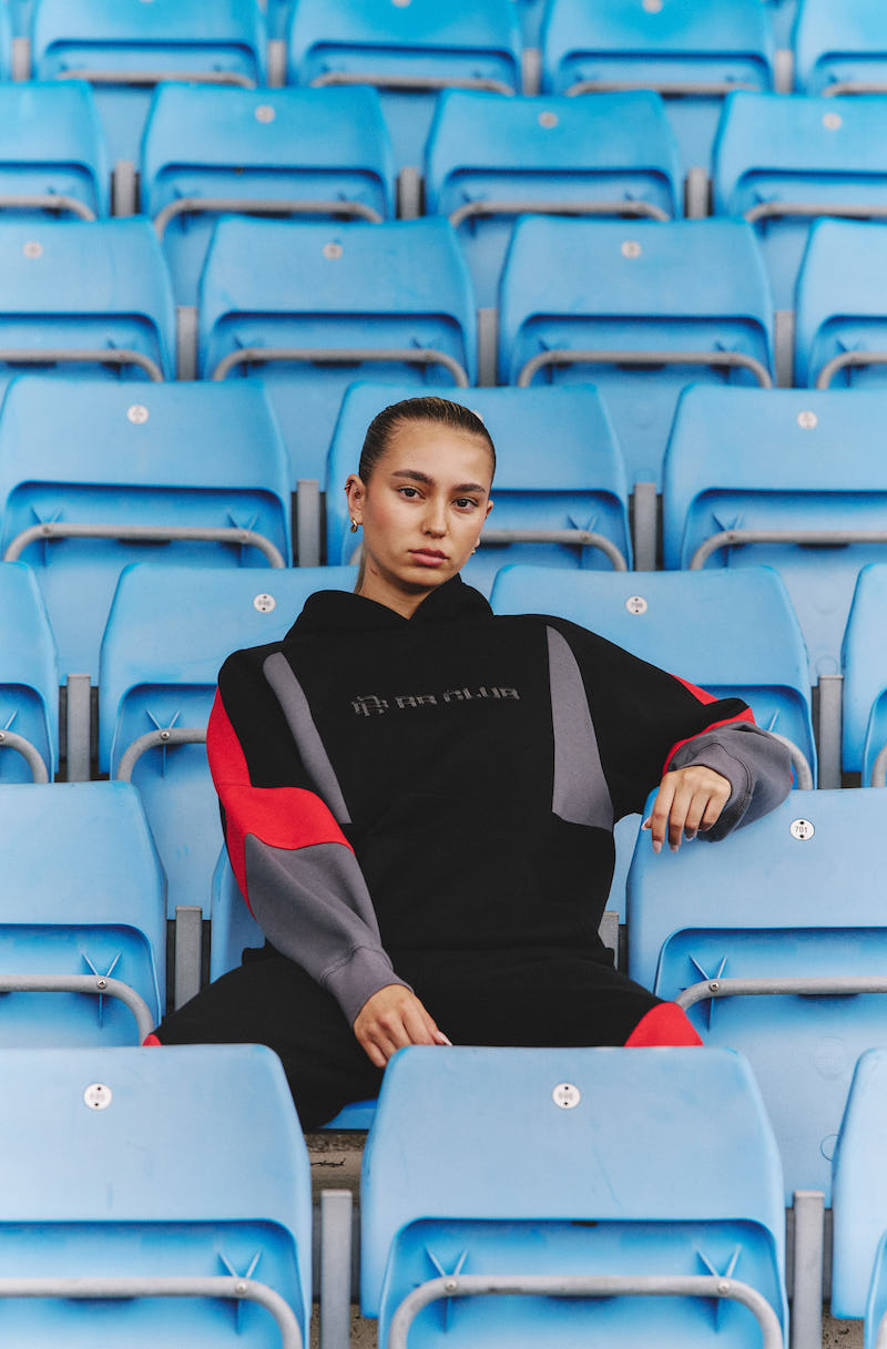 CLUBRA HOODIE - BLACK & RED WOMENS