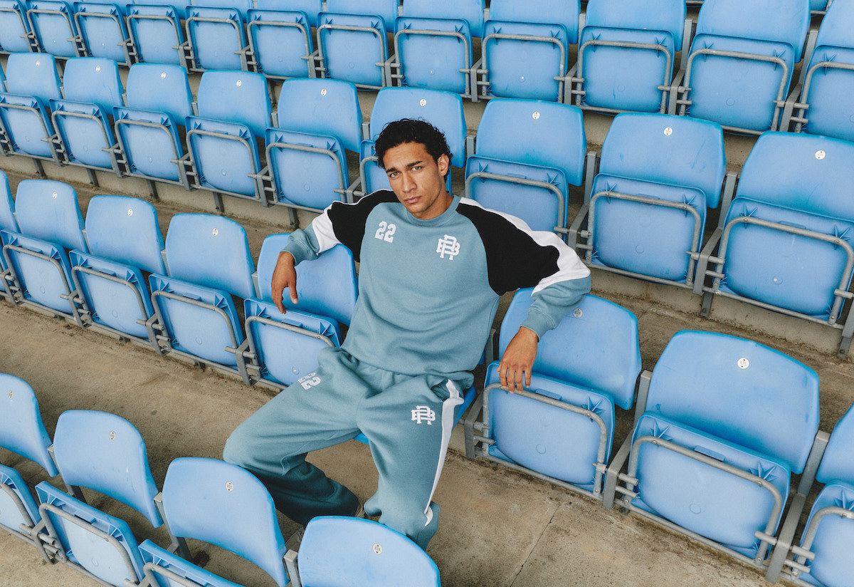 MAVEN STRAIGHT LEG SWEATPANTS - TEAL & WHITE
