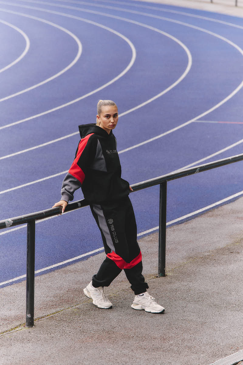 CLUBRA HOODIE - BLACK & RED WOMENS