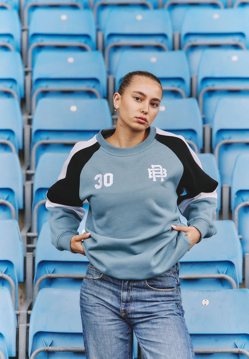 MAVEN SWEATSHIRT - TEAL & WHITE WOMENS