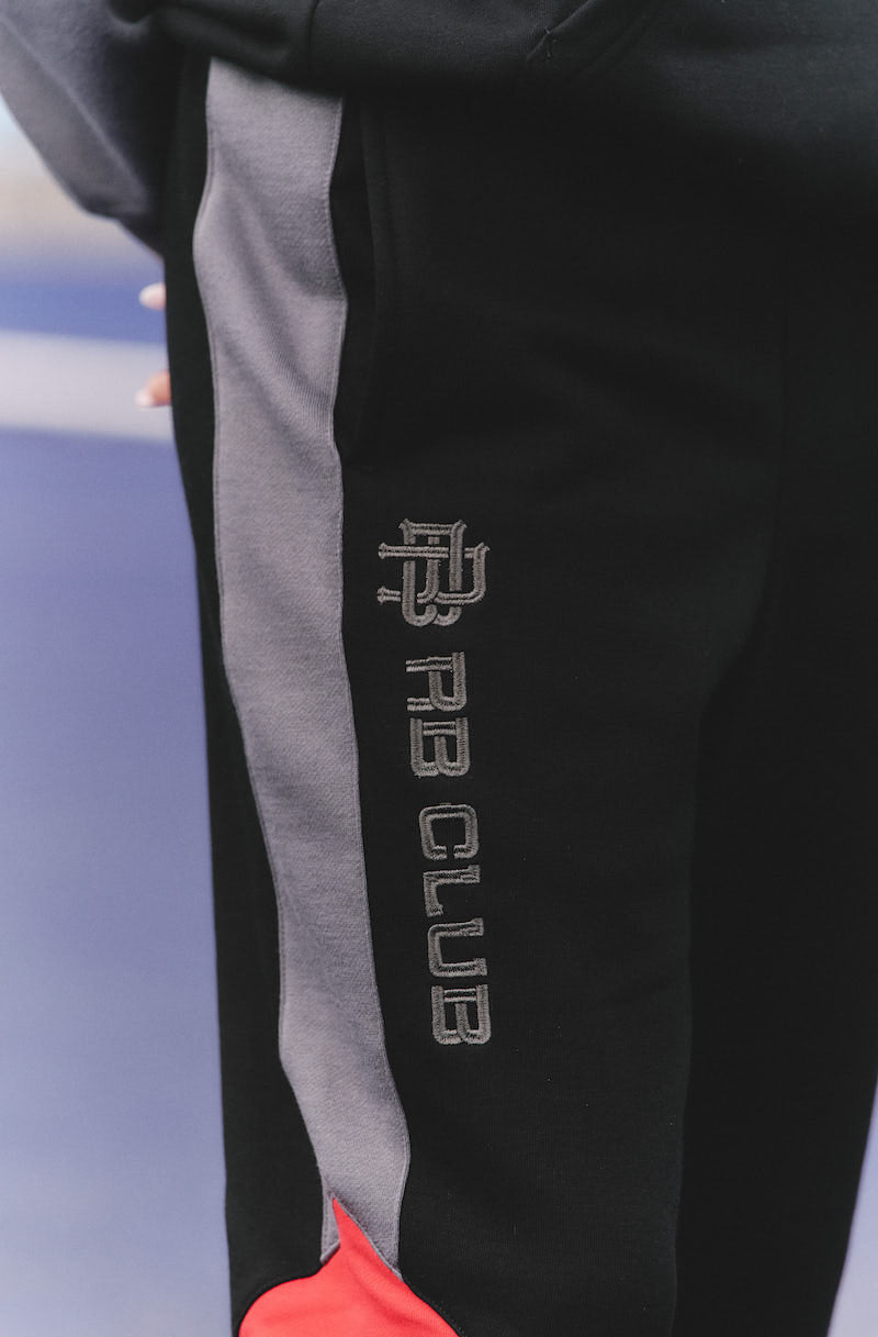 CLUBRA CUFFED SWEATPANTS - BLACK & RED WOMENS