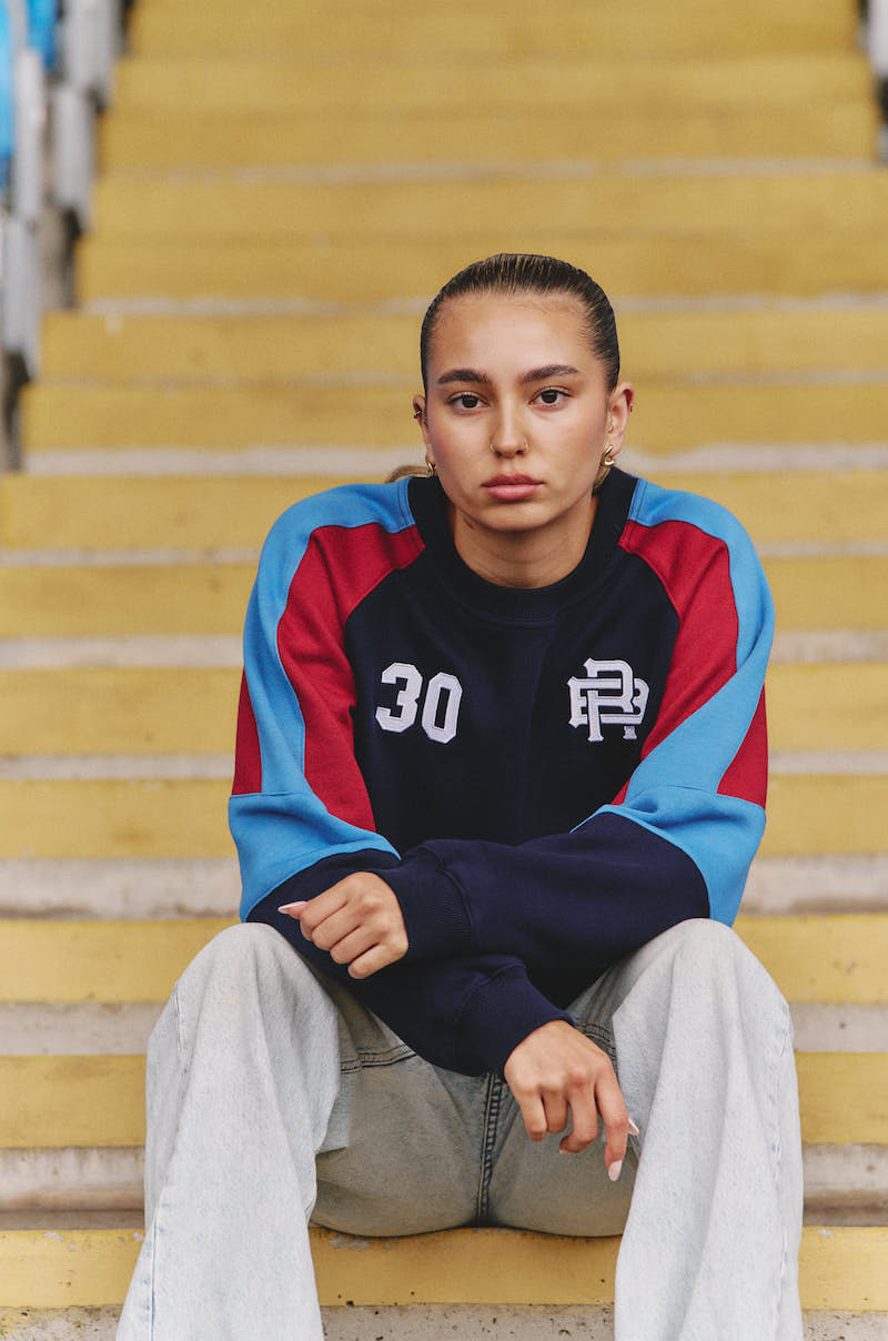 MAVEN SWEATSHIRT - NAVY & MAROON WOMENS
