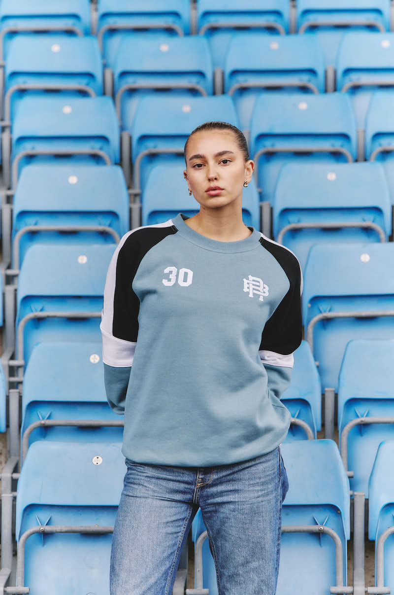 MAVEN SWEATSHIRT - TEAL & WHITE WOMENS