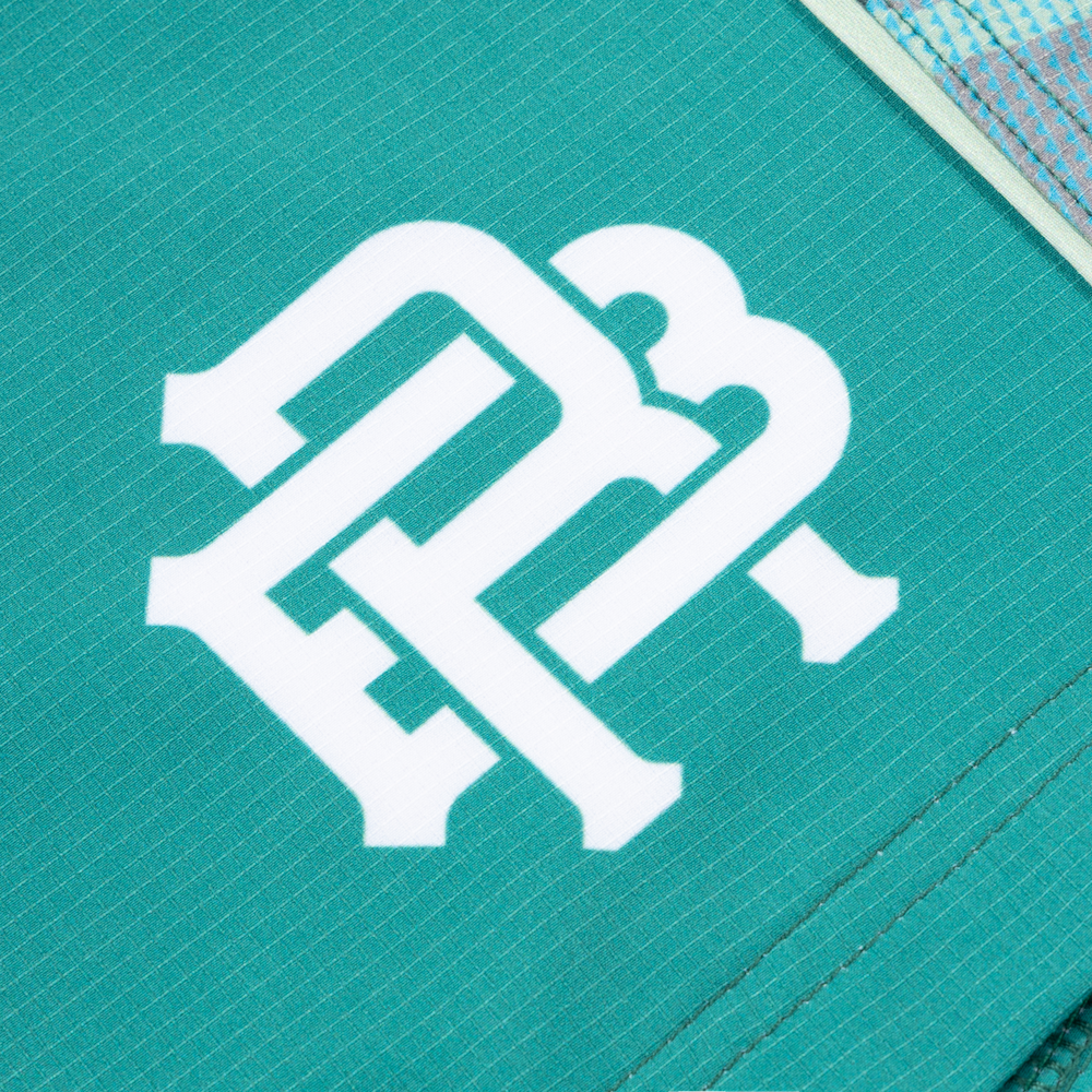 FULL CAM RUGBY SHORTS - GREEN & BLUE