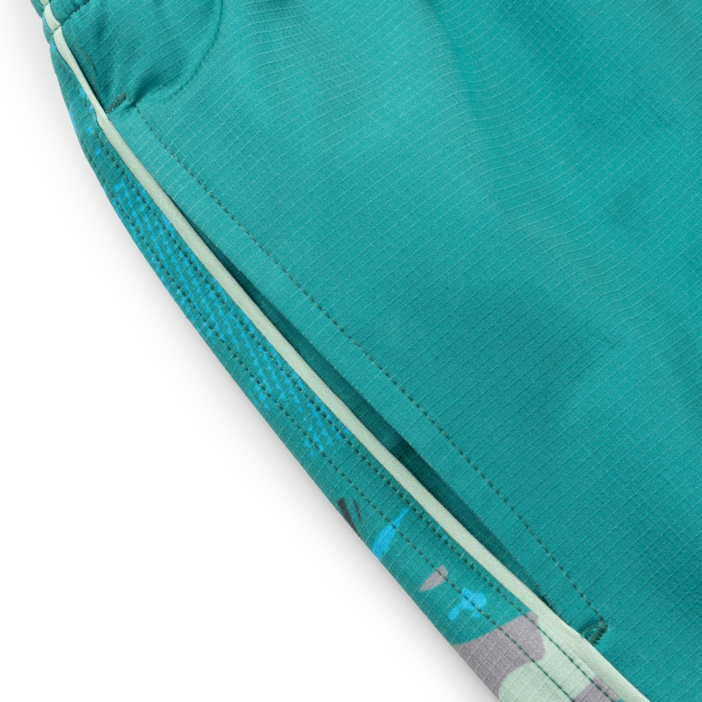 FULL CAM RUGBY SHORTS - GREEN & BLUE