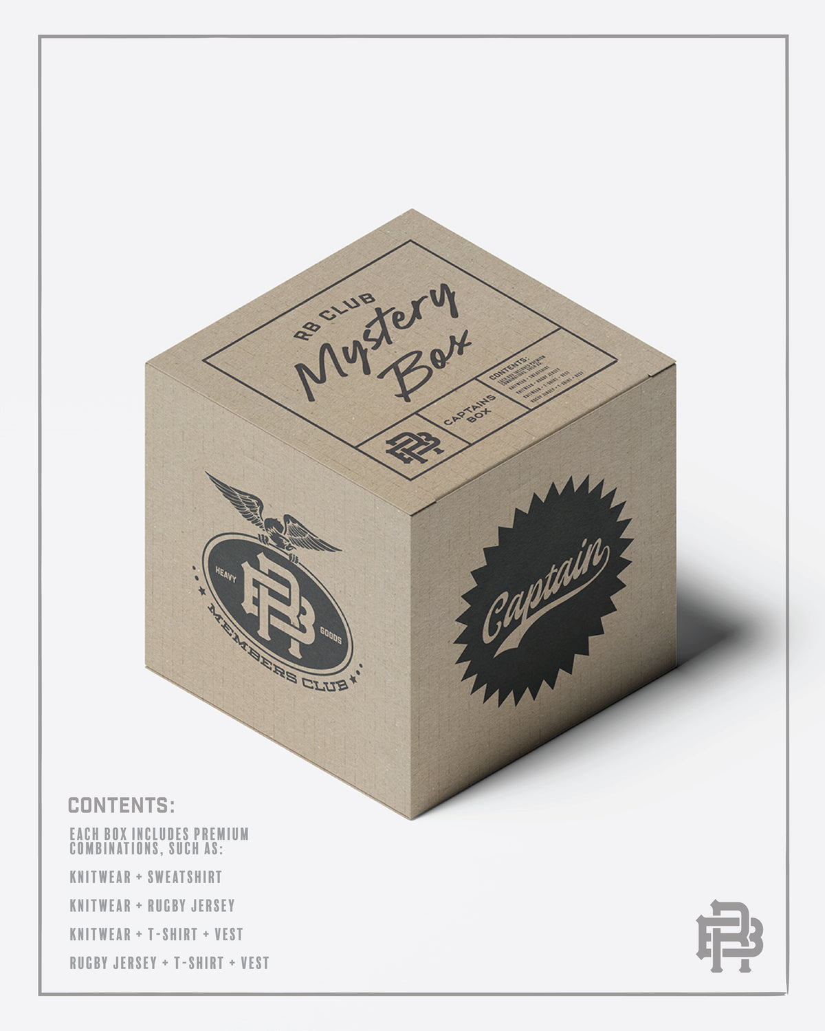 RB Club Captains Mystery Box with premium knitwear and rugby jersey pieces